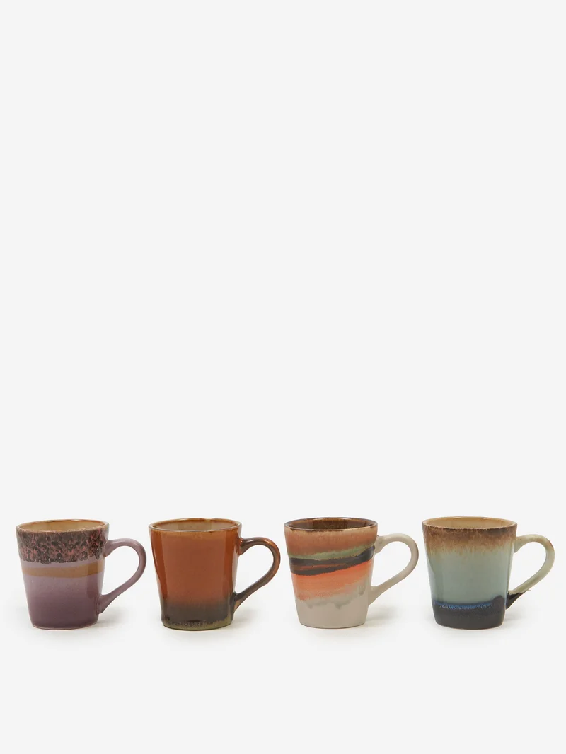 Image of HKLiving 70s Ceramics Espresso Mugs (Set Of 4) - Retro