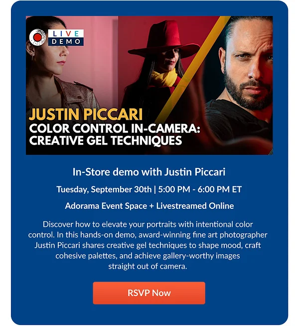 In-Store demo with Justin Piccari  Tuesday, September 30th | 5:00 PM - 6:00 PM ET
