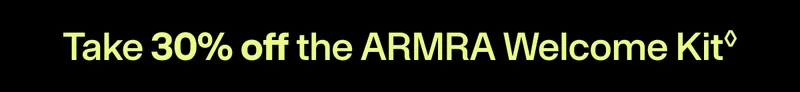 30% off ARMRA Welcome Kit promotional banner.