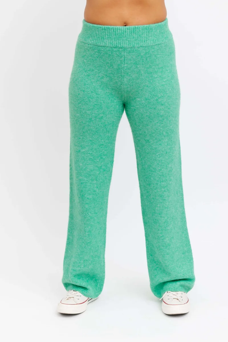 Image of Loren Wide Leg Pant in Emerald Green