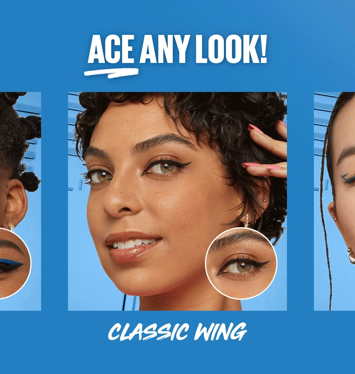 a collage of women's faces with various eyeliner styles; ace any look!