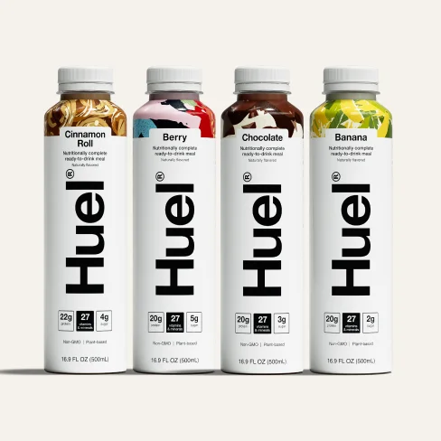 Four bottles of Huel RTD