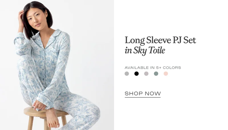 Long Sleeve PJ Set in Sky Toile - Shop Now Long Sleeve PJ Set in Sky Toile - Shop Now