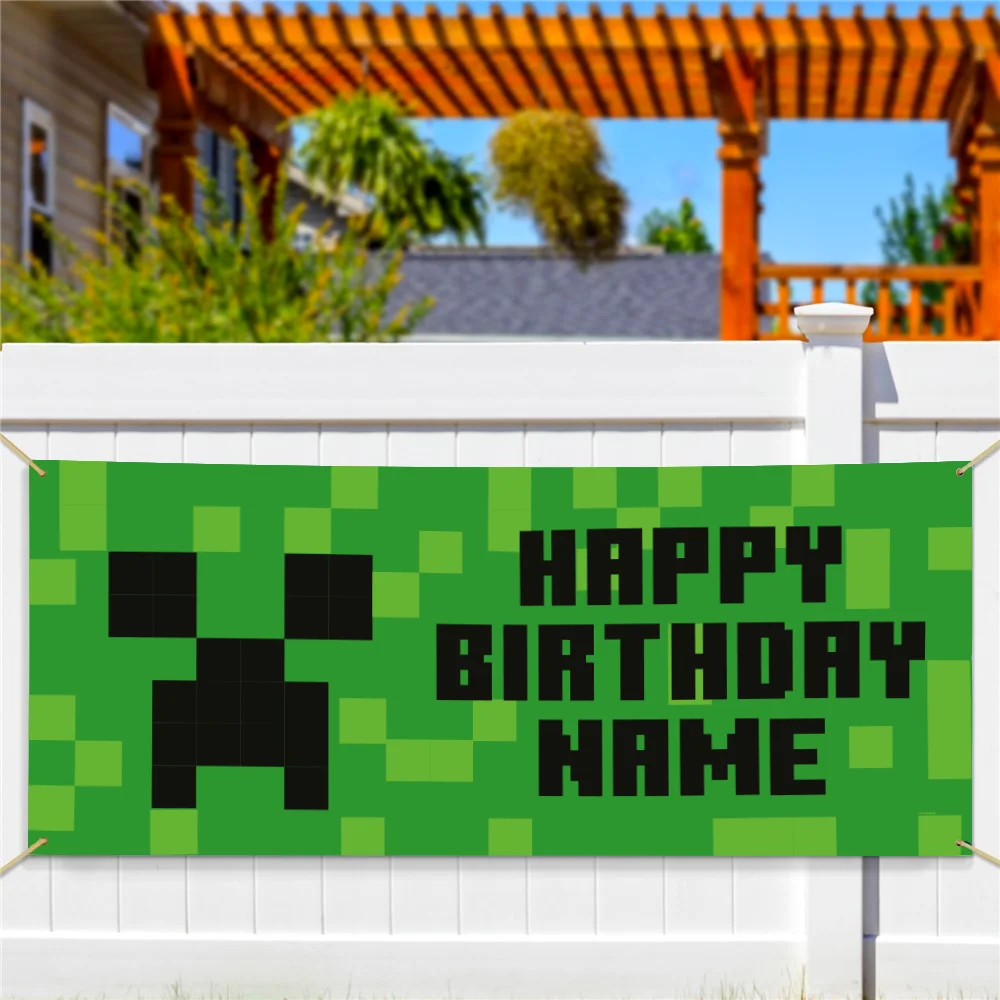 Image of Minecraft Personalized Creeper Banner
