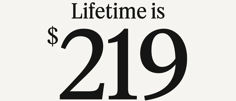 Lifetime is $219