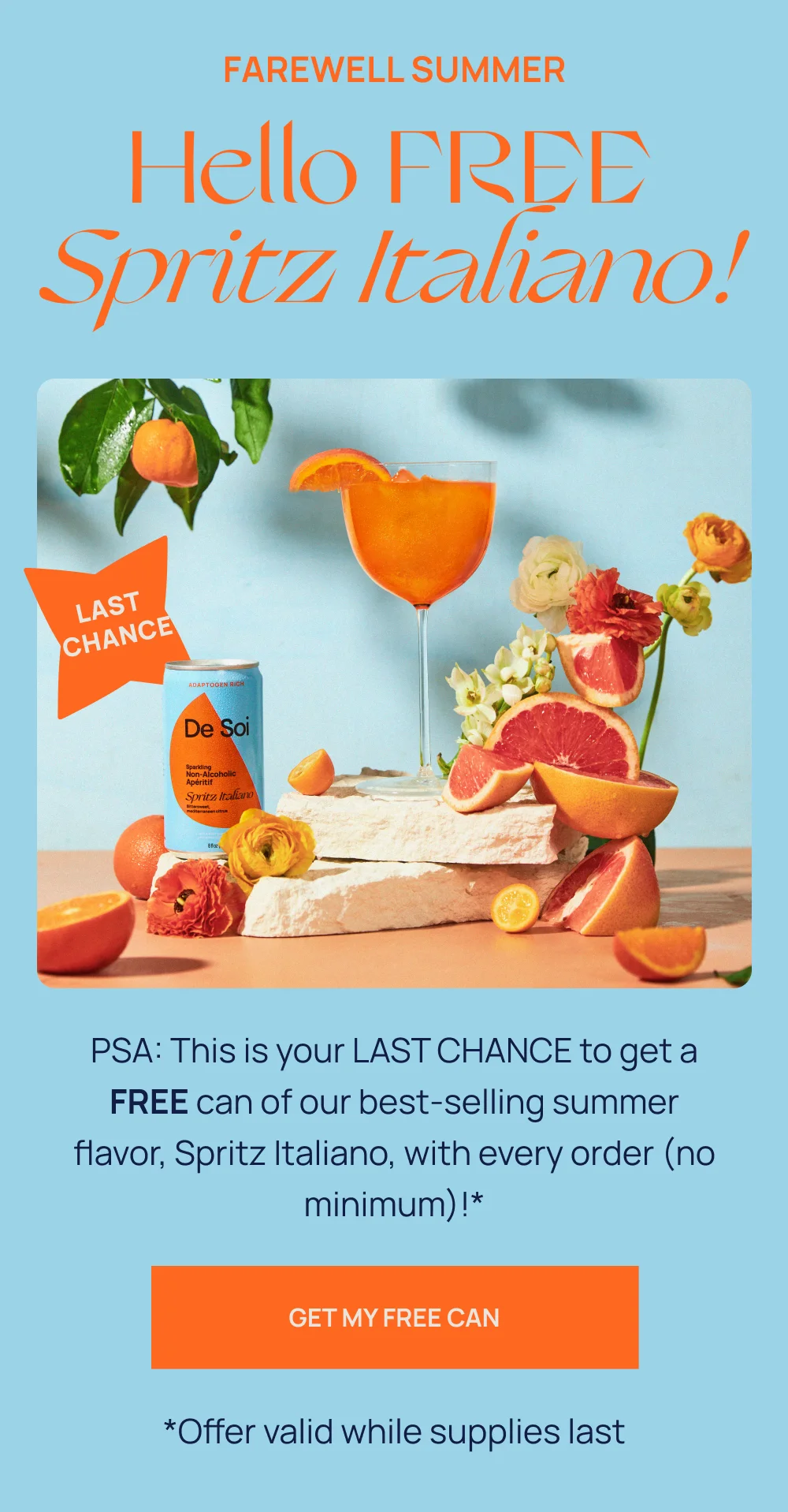 Free Spritz Italiano with every order this weekend