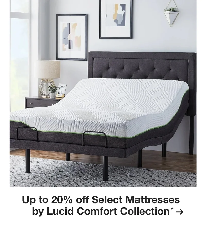 Up to 20% off Select Mattresses by Lucid Comfort Collection*