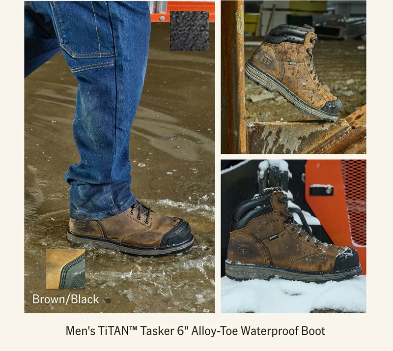 Men's TiTAN Tasker 6" Alloy-Toe Waterproof Boot - Brown/Black