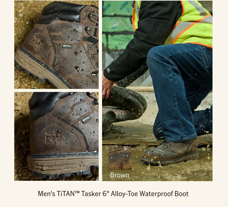 Men's TiTAN Tasker 6" Alloy-Toe Waterproof Boot - Brown
