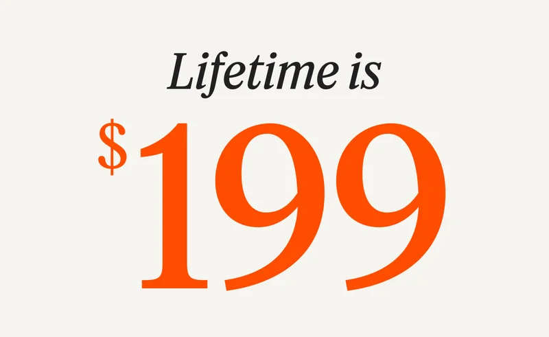 Lifetime is $199
