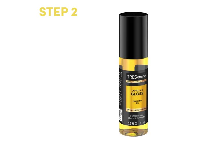 step 2 | That ultra-sleek finish you’re after? It’s all gonna be thanks to the nourishing seal this Lamellar Gloss Finishing Oil creates.
