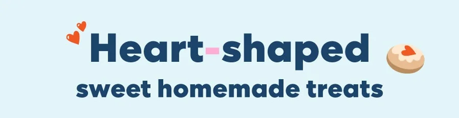 Heart-shaped sweet homemade treats