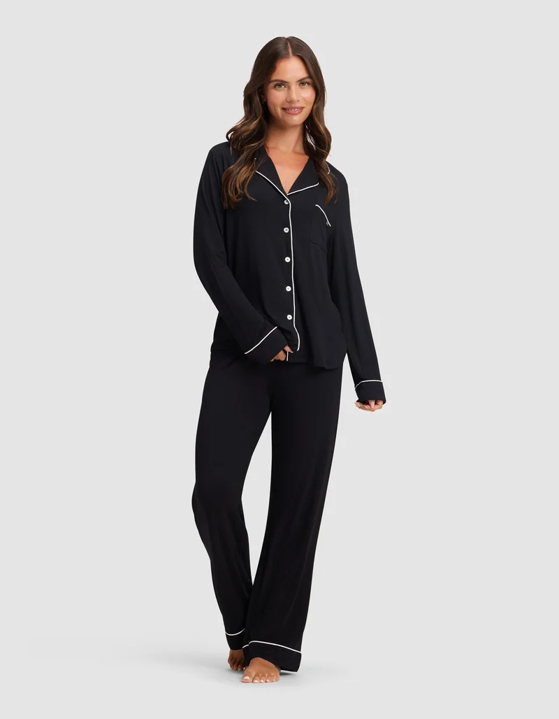 Image of Women's Bamboo Stretch-Knit Long Sleeve Pajama Set TALL