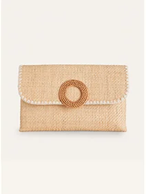 Raffia Clutch Bag - Natural