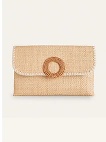 Raffia Clutch Bag - Natural