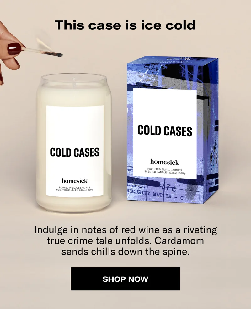 This case is ice cold | Indulge in notes of red wine as a riveting true crime tale unfolds. Cardamom sends chills down the spine. | SHOP NOW