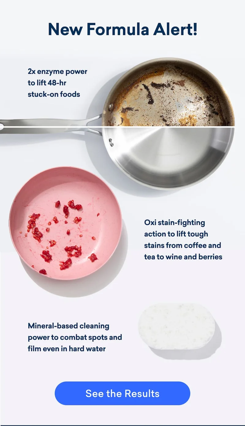 We recently reformulated our dishwasher detergent tablets - try them yourself!