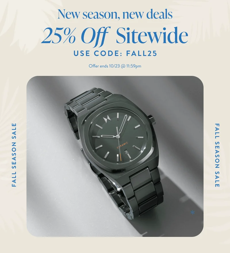 Fall Season Sale: 25% off sitewide with code discount code