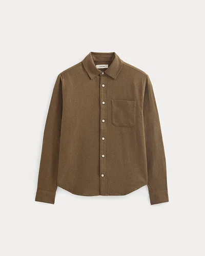 Image | Brushed Flannel Shirt | Heathered Cocoa Brown