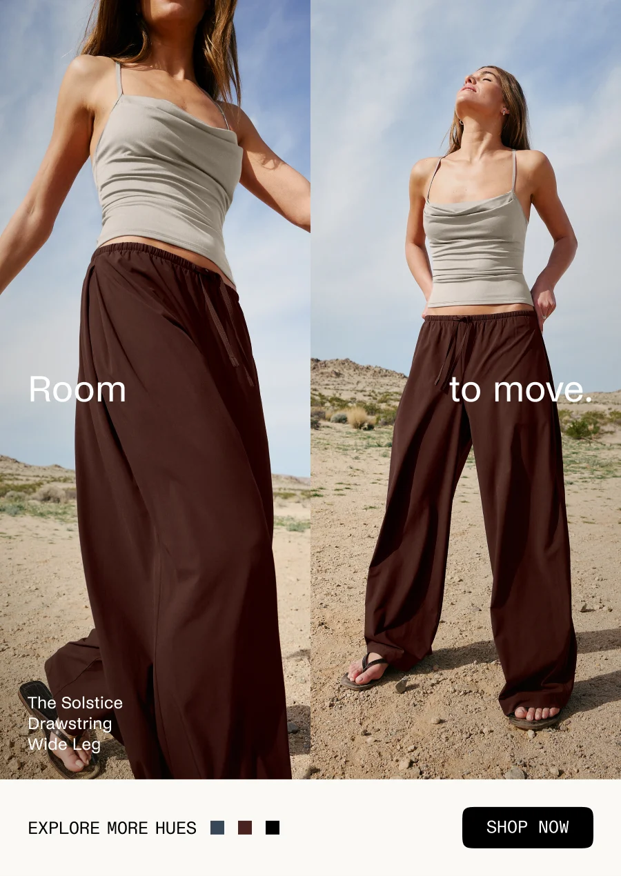 Solstice Drawstring Wide Leg Pant 29" in Iced Mocha