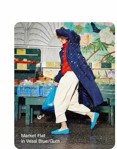 Market Flat in Vessi Blue/Gum