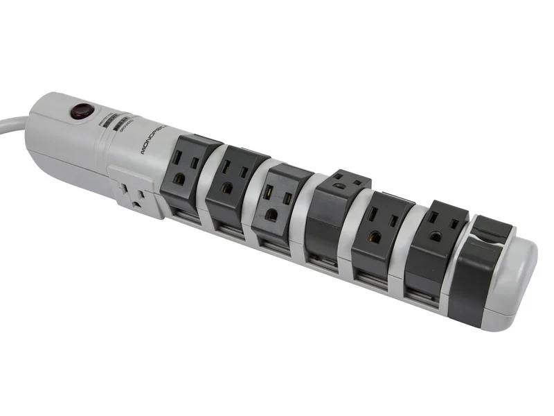 8-Outlet Rotating Surge Protector Power Strip - 2160 Joules