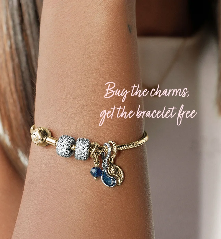 Model wearing Pandora jewelry