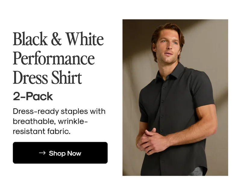 Black & White Performance Dress Shirt
