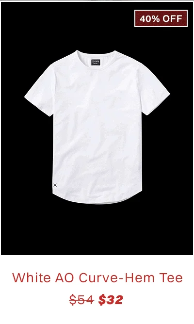 White AO Curve-Hem Tee