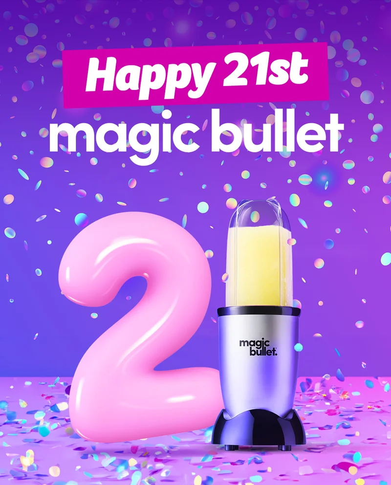 Happy 21sr magic bullet image with confeti