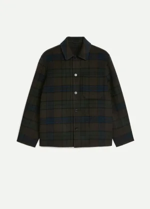 Double-Face Wool Blend Overshirt Dark brown