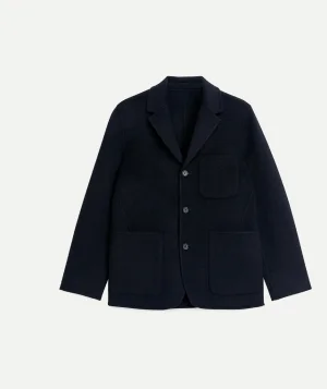 Double-Face Wool Blazer Dark Blue