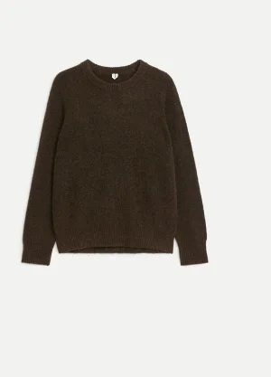 Alpaca & Merino Jumper Dark Brown