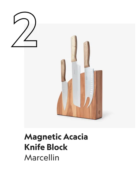 Magnetic Acacia Knife Block
