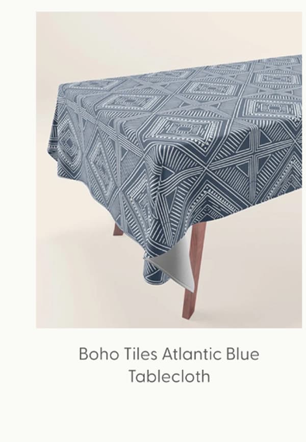 Boho Tiles | Atlantic Blue Tablecloth