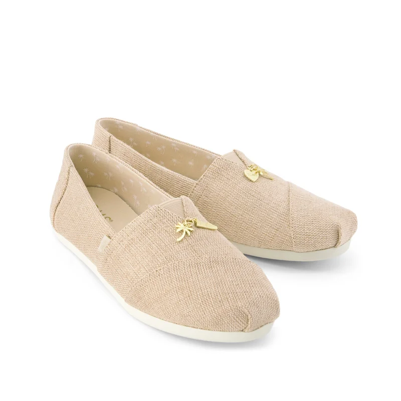 Image of Womens Alpargata Classic Naural Undyed Heritage Canvas w/ Toms Charm