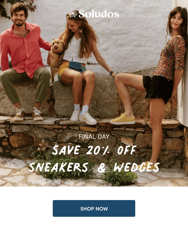 Final Day: 20% Off All Sneakers and Wedges