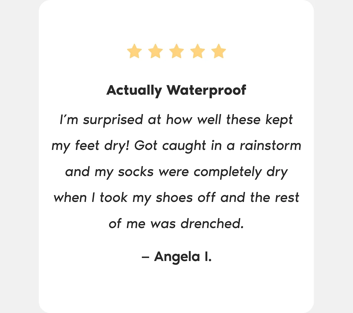 GIF of 5 start reviews for Vessis Waterproof Shoes.