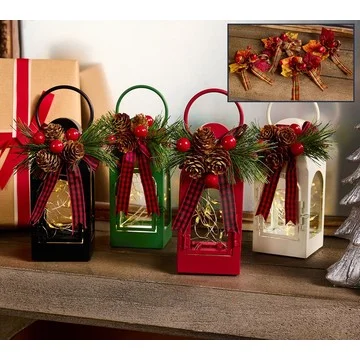 Set of (4) 6" Fairy Light Lanterns with 8 Toppers by Valerie
