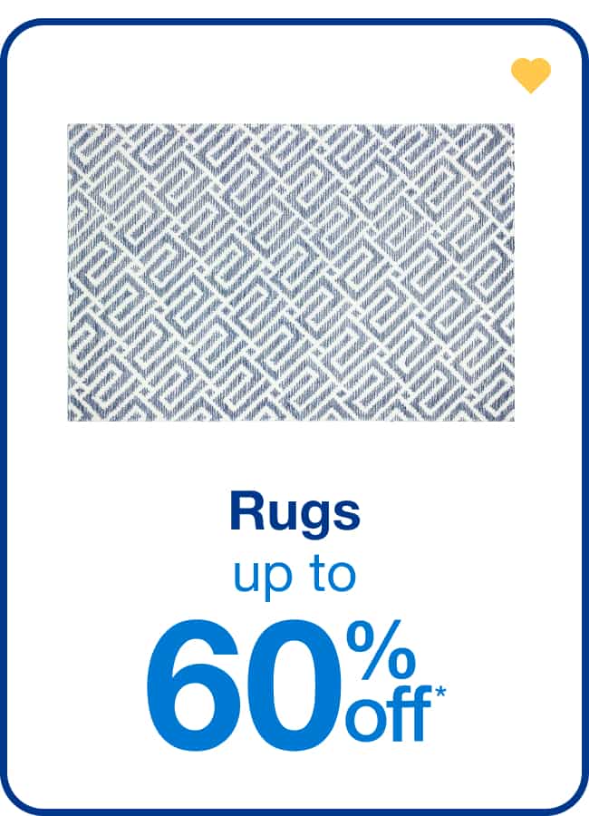Up to 60% off Rugs - Shop Now!
