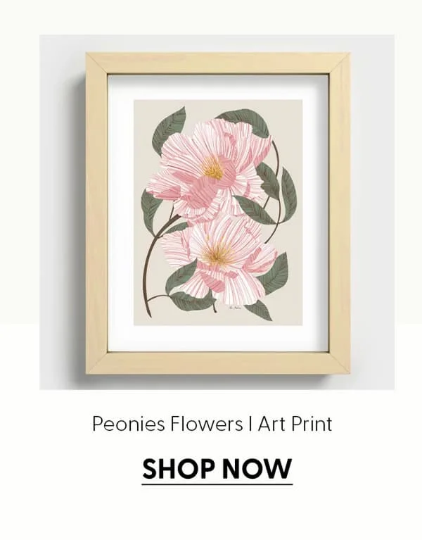 Peonies flowers I Art Print