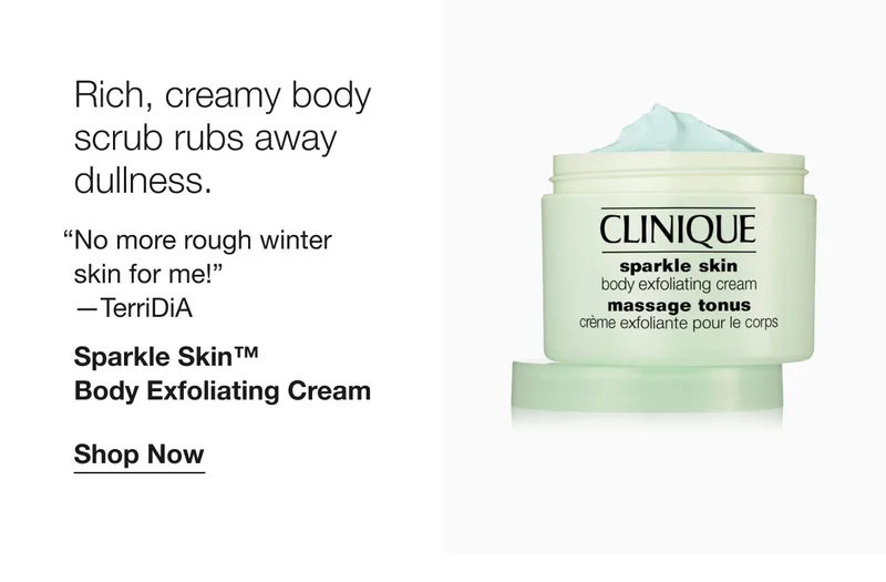 Rich, creamy body scrub rubs away dullness. | “No more rough winter skin for me!”  —TerriDiA | Sparkle Skin™  Body Exfoliating Cream | Shop Now