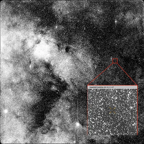 This image shows the observation of comet 3I/ATLAS when it was discovered on July 1, 2025. The NASA-funded ATLAS survey telescope in Chile first reported that the comet originated from interstellar space.