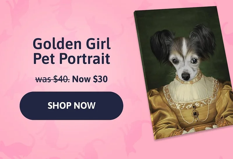 The Golden Girl Pet Portrait. was $40. Now $30