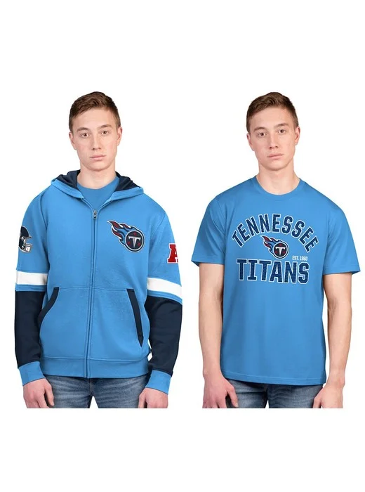NFL Officially Licensed T-Shirt and Full-Zip Hoodie Combo