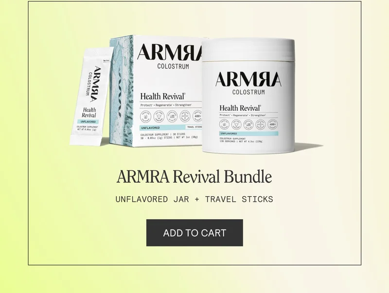 ARMRA Revival Bundle - Unflavored Jar + Travel Sticks. Product Shown. Add to Cart