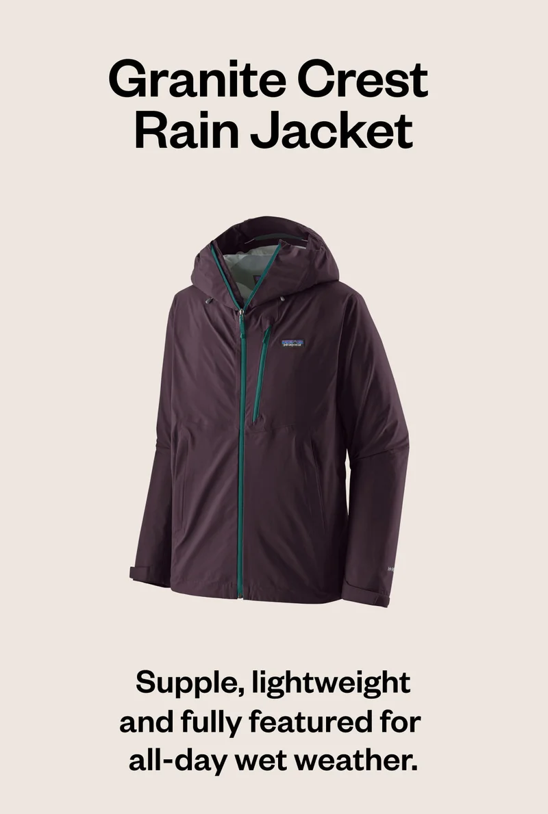 Granite Crest Jacket. Supple, lightweight and fully featured for all-day wet weather.