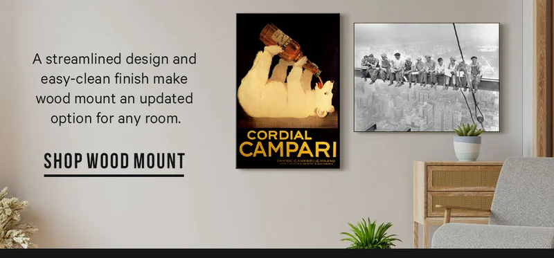 A streamlined design and easy-clean finish make wood mount an updated option for any room - SHOP WOOD MOUNT