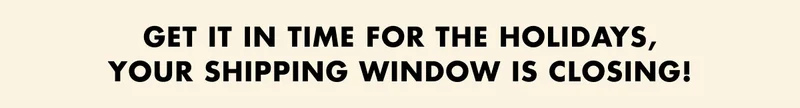 GET IT IN TIME FOR THE HOLIDAYS, YOUR SHIPPING WINDOW IS CLOSING!