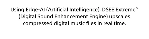 Using Edge-AI (Artificial Intelligence), DSEE Extreme(TM) (Digital Sound Enhancement Engine) upscales compressed digital music files in real time.
